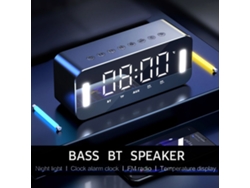 Altavoz Bluetooth Reloj Despertador Luz Nocturna Radio Fm Pantalla De Temperatura