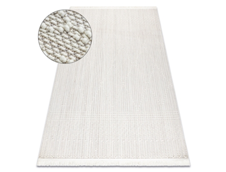 Alfombra DYWANY LUSZCZOW NANO EM52A Diamantes bucle tejido plano blanco