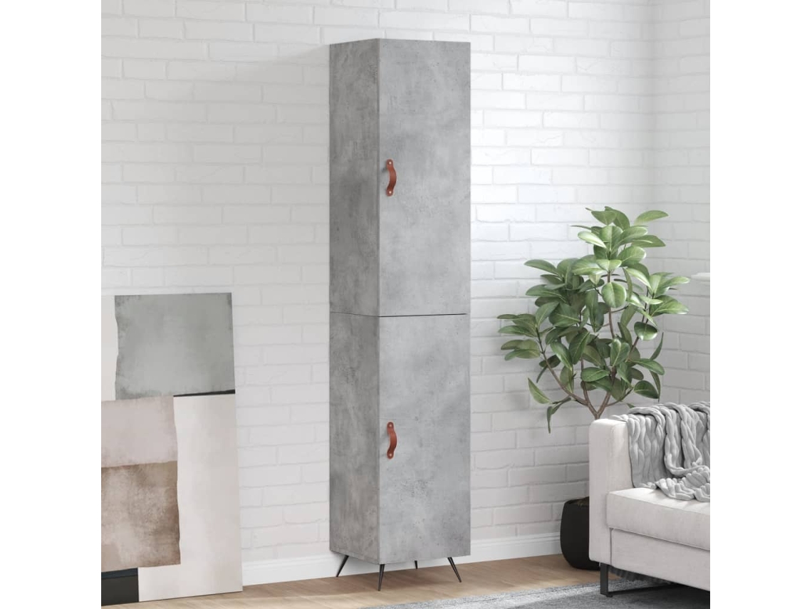 Aparador De Madera Contrachapada Gris Hormigón 34,5x34x180 Cm