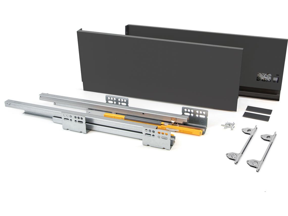 EMUCA Cajón Exterior Concept 30 Kg Alto 185 Mm- 500- Gris Antracita- Acero