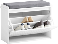 Zapatero  SOBUY (Blanco, Gris - 62x26x46 cm)