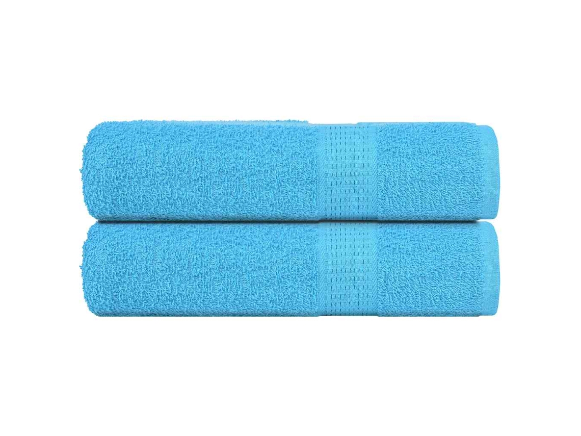 Toallas De Mano 2 Uds 100 Algodón Turquesa 50x100 Cm 360 Gsm Wsd254049