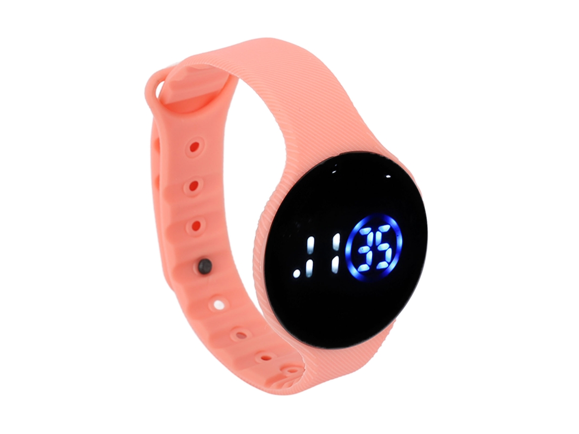 Reloj Digital Infantil, Resistente Al Agua, Correa De Silicona Resistente A Los Arañazos, Led Rosa Claro