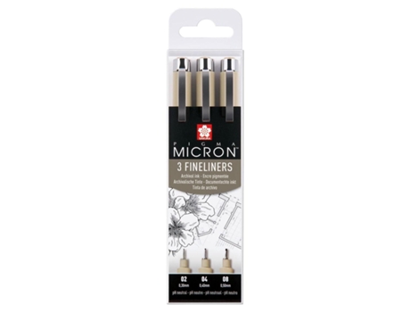 Estuche Pigma Micron con 3 bolígrafos negros