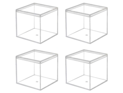 2026-4 Cajas De Almacenamiento Cuadradas De Plástico Acrílico Transparente Con Tapa, 5.5x5.5x5.5 Cm, Para Caramelos, Píldoras Y Objetos Pequeños