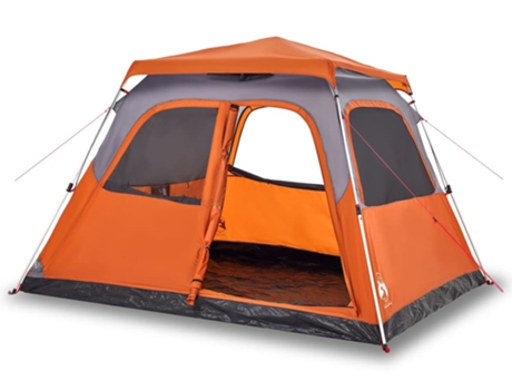 Tienda de campaña iglú 6 personas VIDAXL apertura rápida gris/naranja