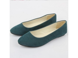 Sapatos de Bailarina Feminina de Camurça Slip On Flat Loafers Ilj