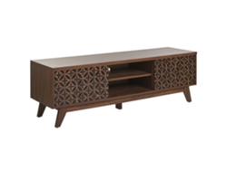 Mueble TV BELIANI Prescot de MDF, Tablero de fibra Madera oscura 140x40x45