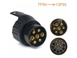 Adaptador de enchufe para remolque de 7 a 13 pines, conector de 7 polos a 13 pines para coche, tractor, caravana y portabicicletas.