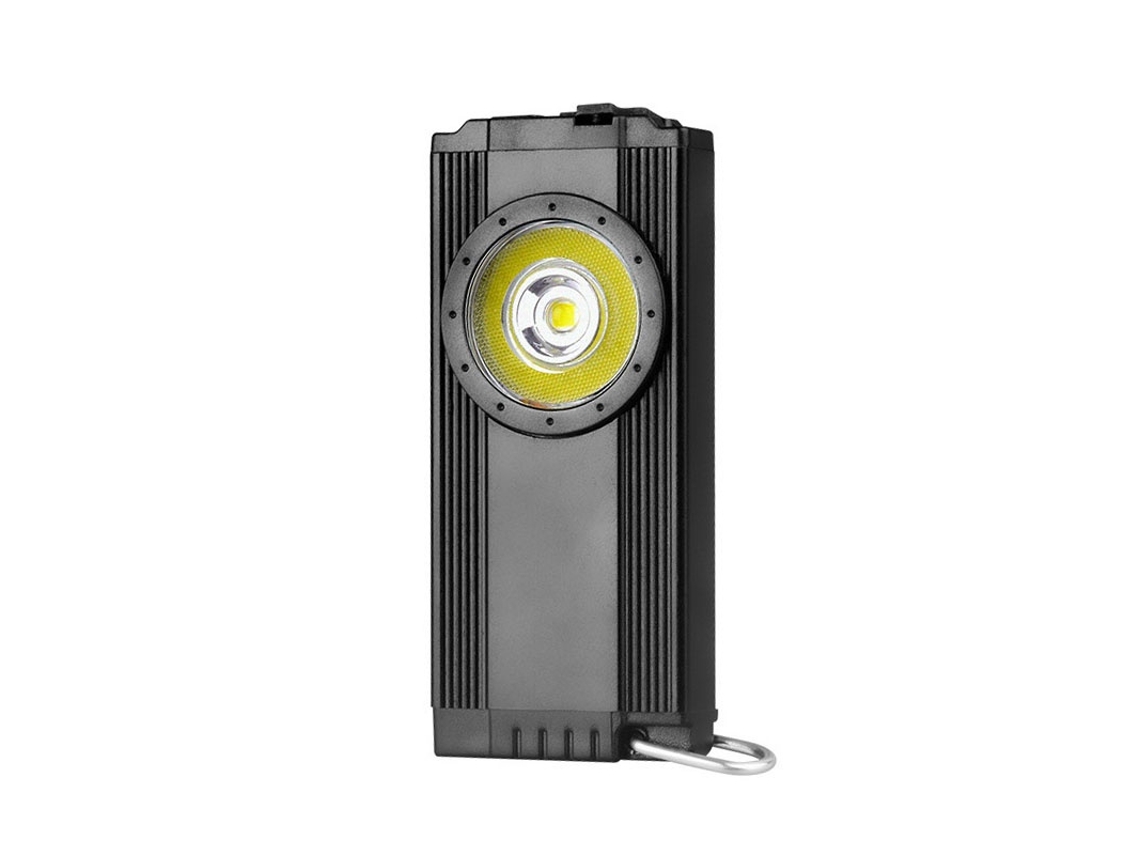 Llavero LED Linterna Llavero recargable Linterna pequeña Mini luz LED de bolsillo recargable (negro) IKIKSO