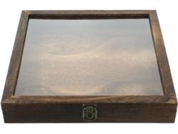 Vitrina Para Insectos De 30x30x4,5 Cm, De Madera De Carbono Con Tapa Transparente.
