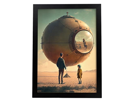 NACNIC Poster Cámara En Estilo Surrealismo Cinematográfico Ilustraciones Y Grabados De Historieta Abstracta Y Artística A3 Marcos Negros