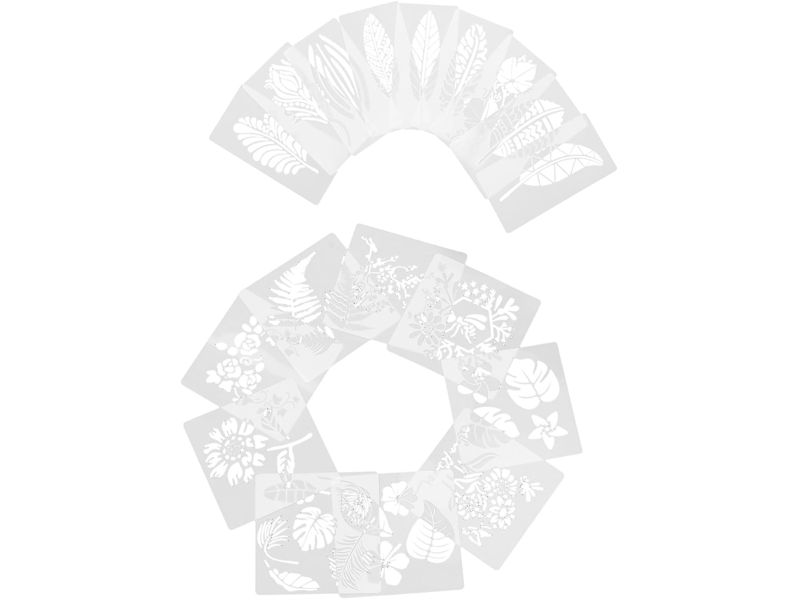 18 Plantillas Reutilizables Con Forma De Flor Para Manualidades Y Pintura De Paredes.