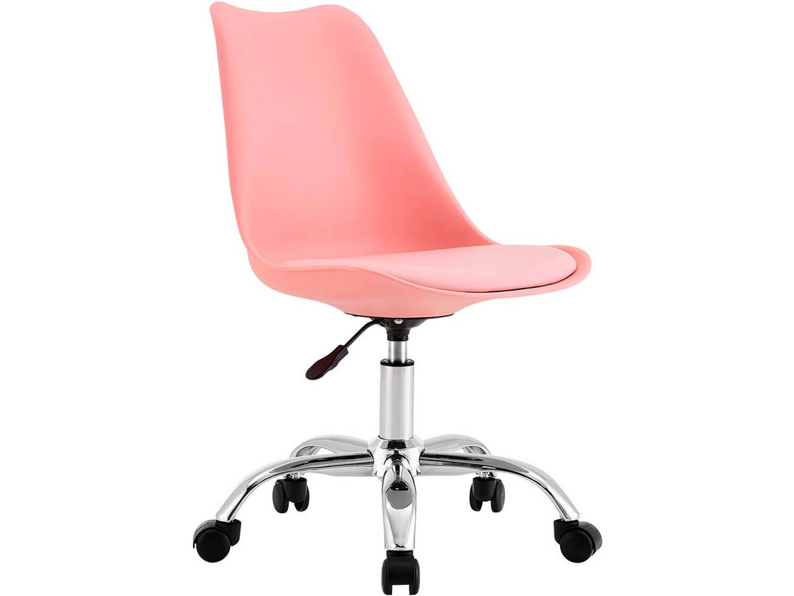 Silla de Oficina 7H SEVEN HOUSE Ruedas Rosa (Brazos Fijos - Polipropileno, Espuma PU, Acero)