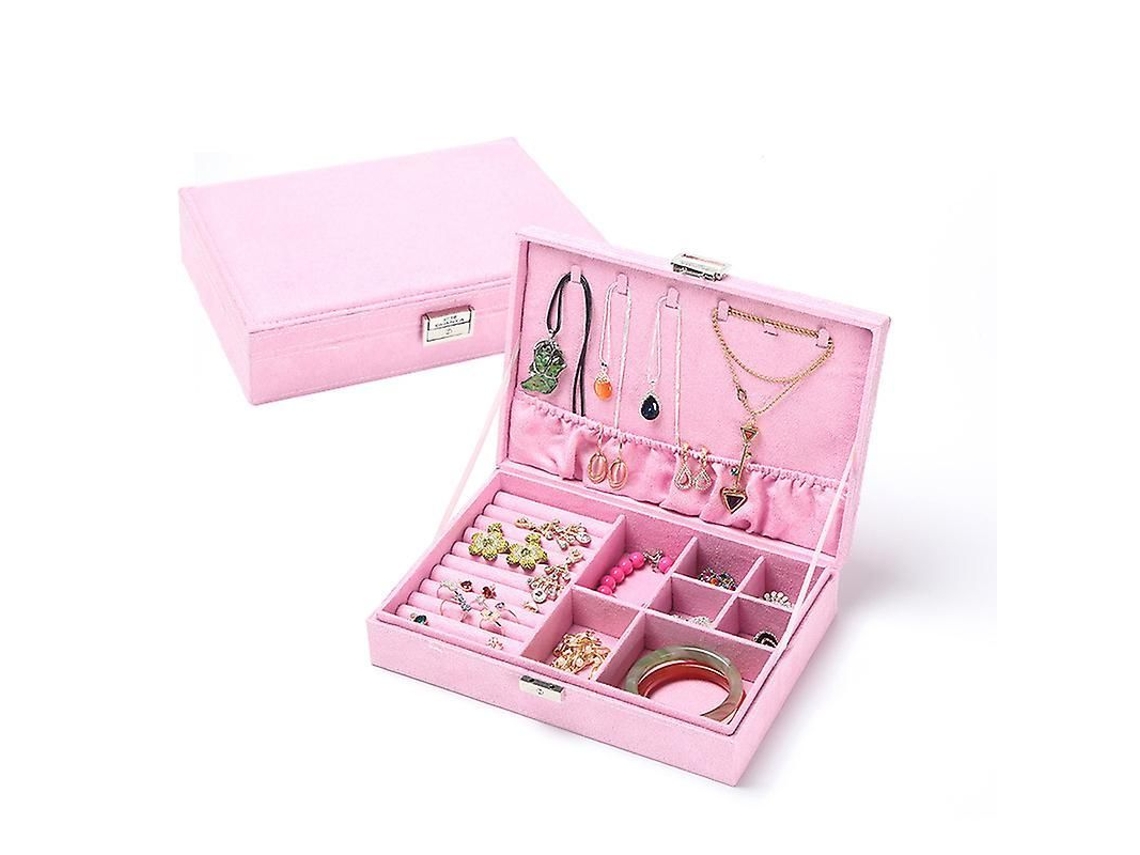 2026-caja De Almacenamiento De Joyería De Terciopelo Con Gran Capacidad Para Anillos Collares Pendientes Y Brazaletes