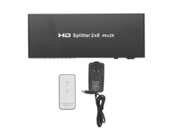 Conmutador Splitter Hdmi 2 Entradas 8 Salidas Video Hd 4k Con Control Remoto Enchufe Us