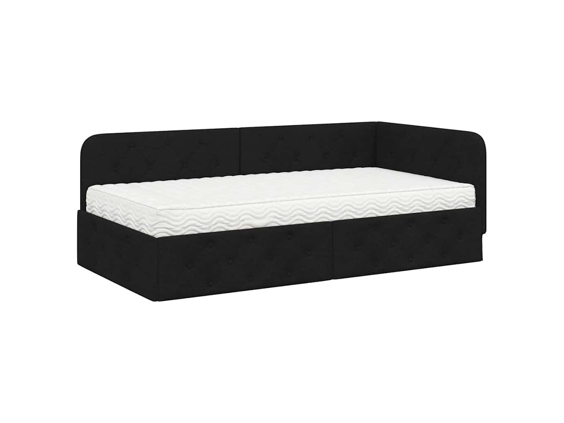 Maison Exclusive - Estructura De Cama En Esquina Negro 100 X 200 Cm Tela