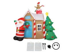 Casa inflable de árbol de Navidad con iluminación LED, decoración para jardín
