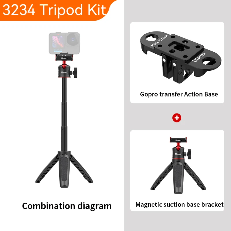 Trípode magnético MT-50 para DJI Osmo Action 5/4/3, ajustable, palo selfie subacuático, soporte para cámara de acción