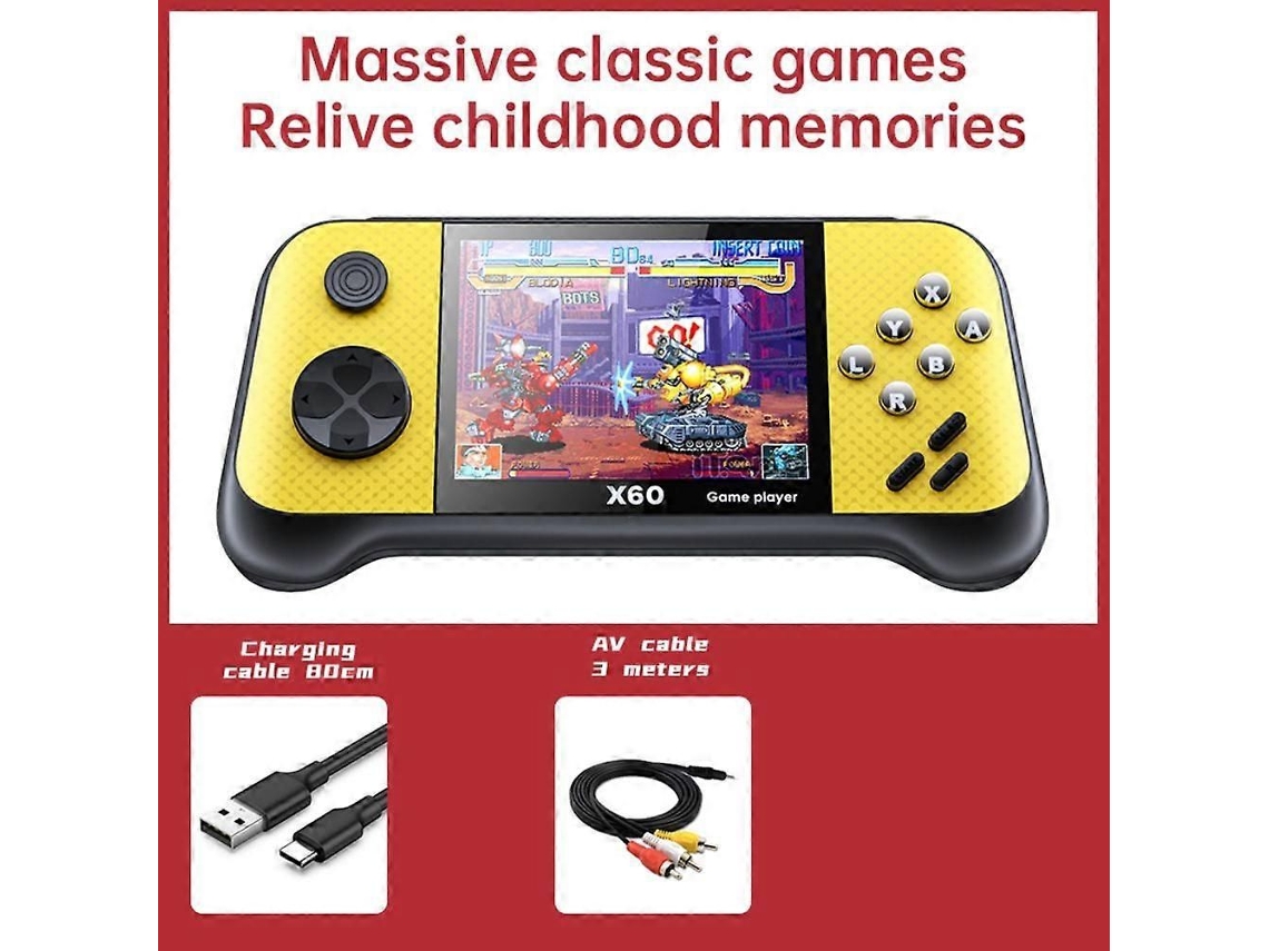 Consola de juegos portátil GOKOCO X60 con pantalla de 3,5 pulgadas, emulador, más de 6000 juegos y compatibilidad con tarjeta TF.