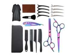 Kit de tijeras de corte de 19 piezas para uso en salones de belleza y barberías - Digitallab Y2 Rainbow