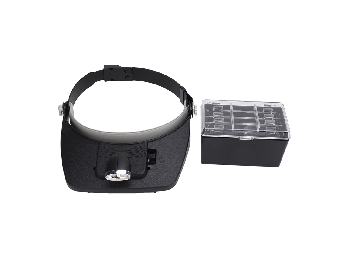 Lupa Magnética De Cabeza Con Led 1.2x 1.8x 2.5x 3.5x 4 Lentes Ajustable Para Bricolaje Y Reparaciones