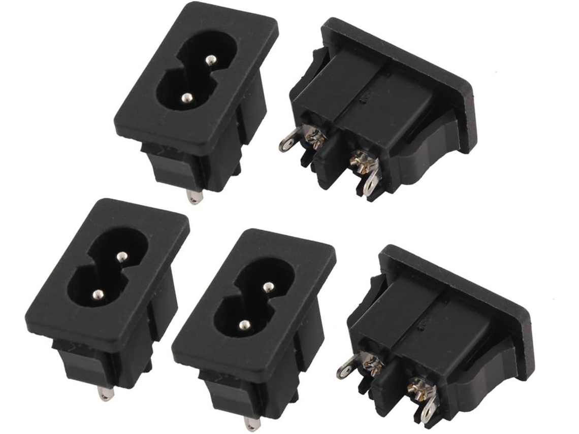 Enchufe/toma De Corriente Iec 320c8 De 2 Pines, Entrada De 250 V Ca Y 5 A (5 Unidades)