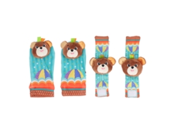 Conjunto de sonajero y pulsera para bebé con pies y coloridos diseños (modelo 2026)