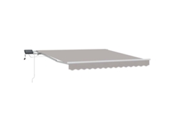 Toldo retráctil manual, gris claro, 350x250 cm, tela y acero, HARLANV1