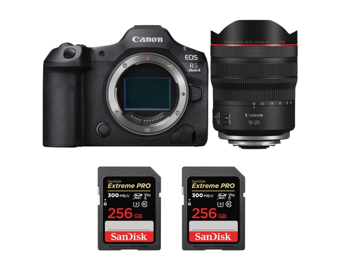 Canon Eos R5 Mark Ii + Rf 10-20mm F/4 L Is Stm + 2 Sandisk 256gb Uhs-ii 300mb/s + Ebook “20 Consejos Para Fotos Que Impactan”