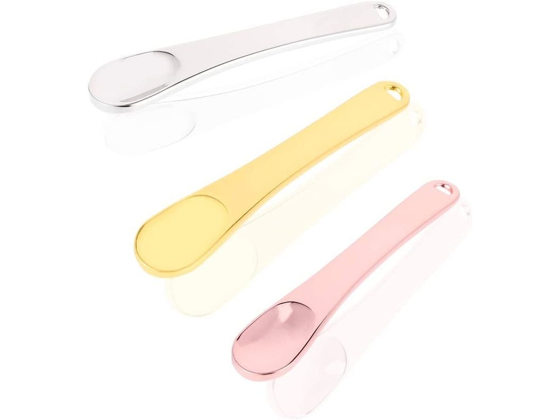 3 Espátulas Metálicas Para Crema Facial, Aplicador De Maquillaje, Cuchara Para Crema Cosmética Facial.