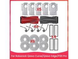 Substituição de escovas laterais, filtro HEPA, pano de esfregão e sacos de pó para Qrevo Curve/qrevo Edge/p20 Pro Roller.