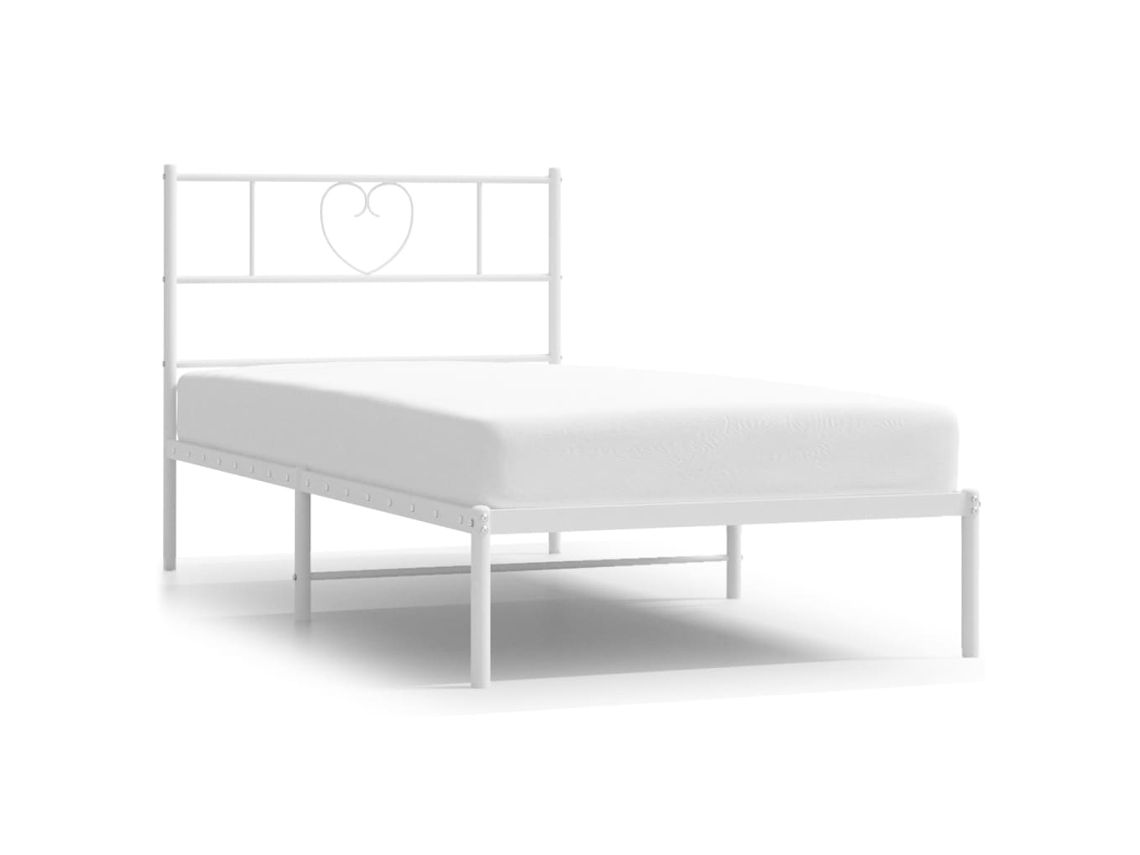 Maison Exclusive - Estructura Cama Sin Colchón Con Cabecero Metal Blanco 80x200 Cm