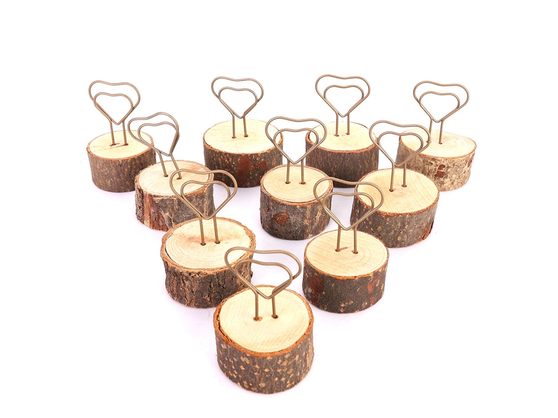 10 Pcs Clip de Madeira Estilo Retro Ecológico para Memo Foto Decoração com Casca