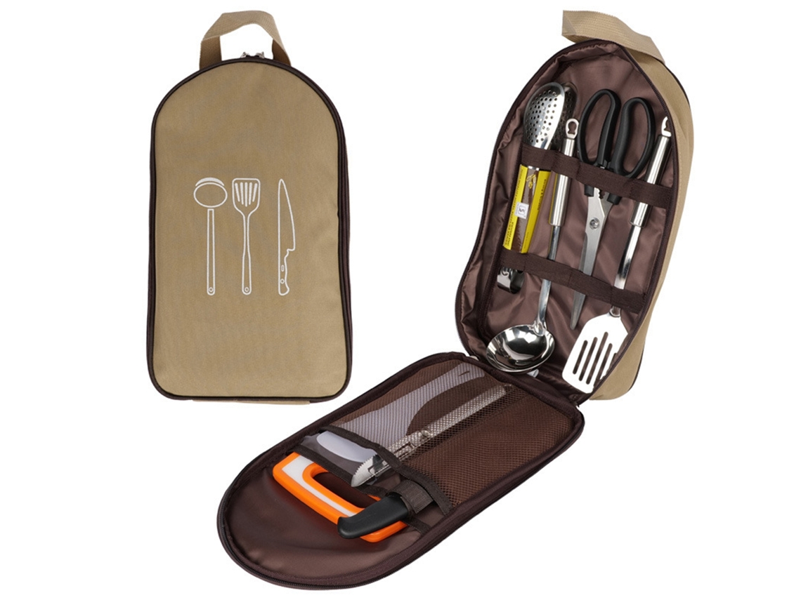 Juego De Utensilios De Cocina Portátiles Multifuncionales De Acero Inoxidable Para Acampar - Kit De Utensilios De Cocina Para Exteriores
