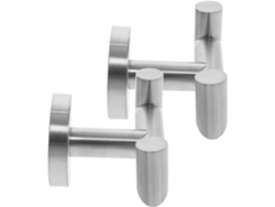 Juego de 2 ganchos dobles para toallas de pared para baño, fabricados en acero inoxidable.
