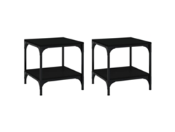 Juego de 2 mesas auxiliares de madera negra MAISON EXCLUSIVE (40x40x40 cm)