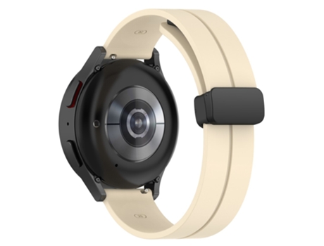 Correa de Silicona hebilla magnética para Samsung Galaxy Watch 5 40mm/44mm/Watch4 40mm/44mm/Huawei Watch GT 3 42mm/Garmin Venu2 Plus - amarillo claro