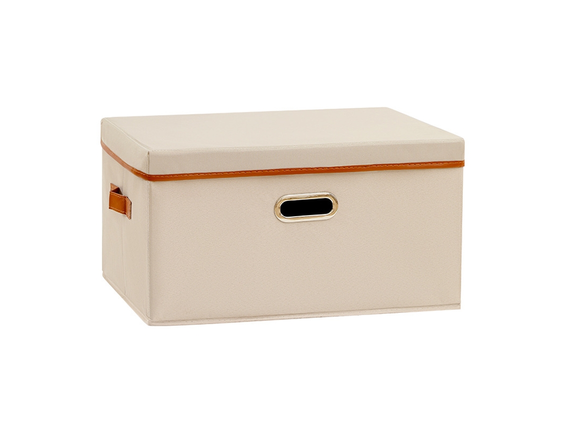 3 cajas plegables de tela blanca, 38x25x21 cm, con asas, lavables, para ropa. ZYBLSSBB