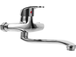 Grifo mural para lavabo, mezclador, doble caño. Slowmoose