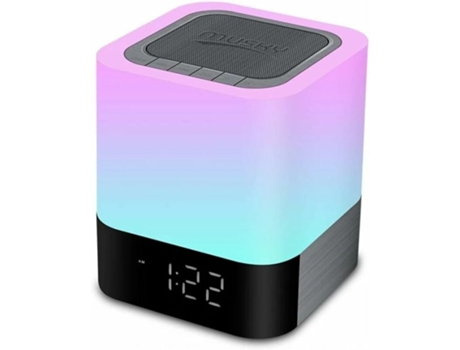 Recargable LED Colorido Reloj Despertador Inteligente Lámpara de Noche Táctil Portátil 5 en 1 Altavoz Bluetooth Lámpara de Noche Reloj Despertador ...