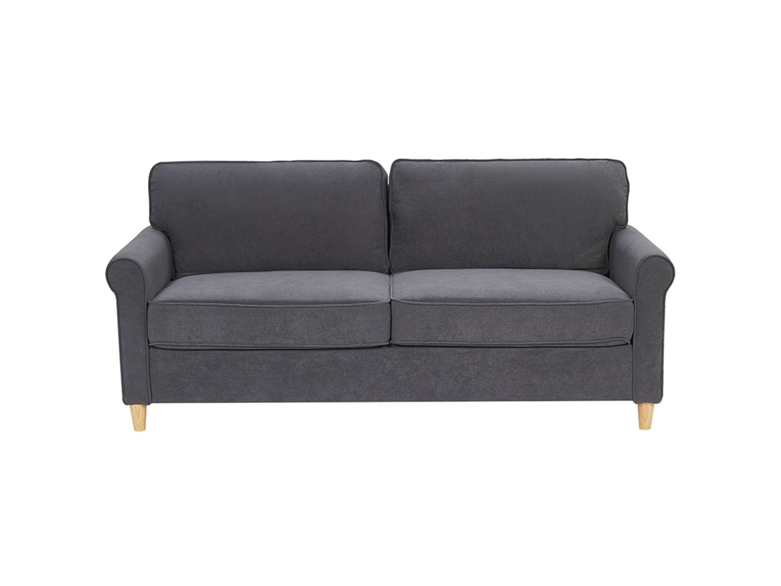 Sofá de 3 plazas BELIANI Ronneby de Terciopelo Gris 190x78x88