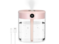 Humidificador De Vapor Frío De 2 Litros Con Luz Nocturna, Difusor Y Boquillas Dobles.