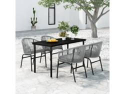 Juego de comedor de jardín de 5 piezas DKD Home Decor gris
