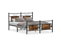 Maison Exclusive - Estructura De Cama Sin Colchón Madera Roble Ahumado 137x190 Cm