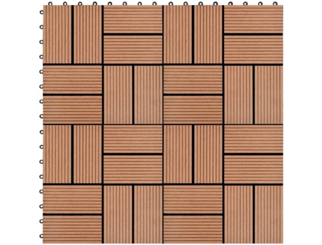 vidaXL Baldosas de porche de WPC 30x30 cm 1 m² marrón 11 unidades