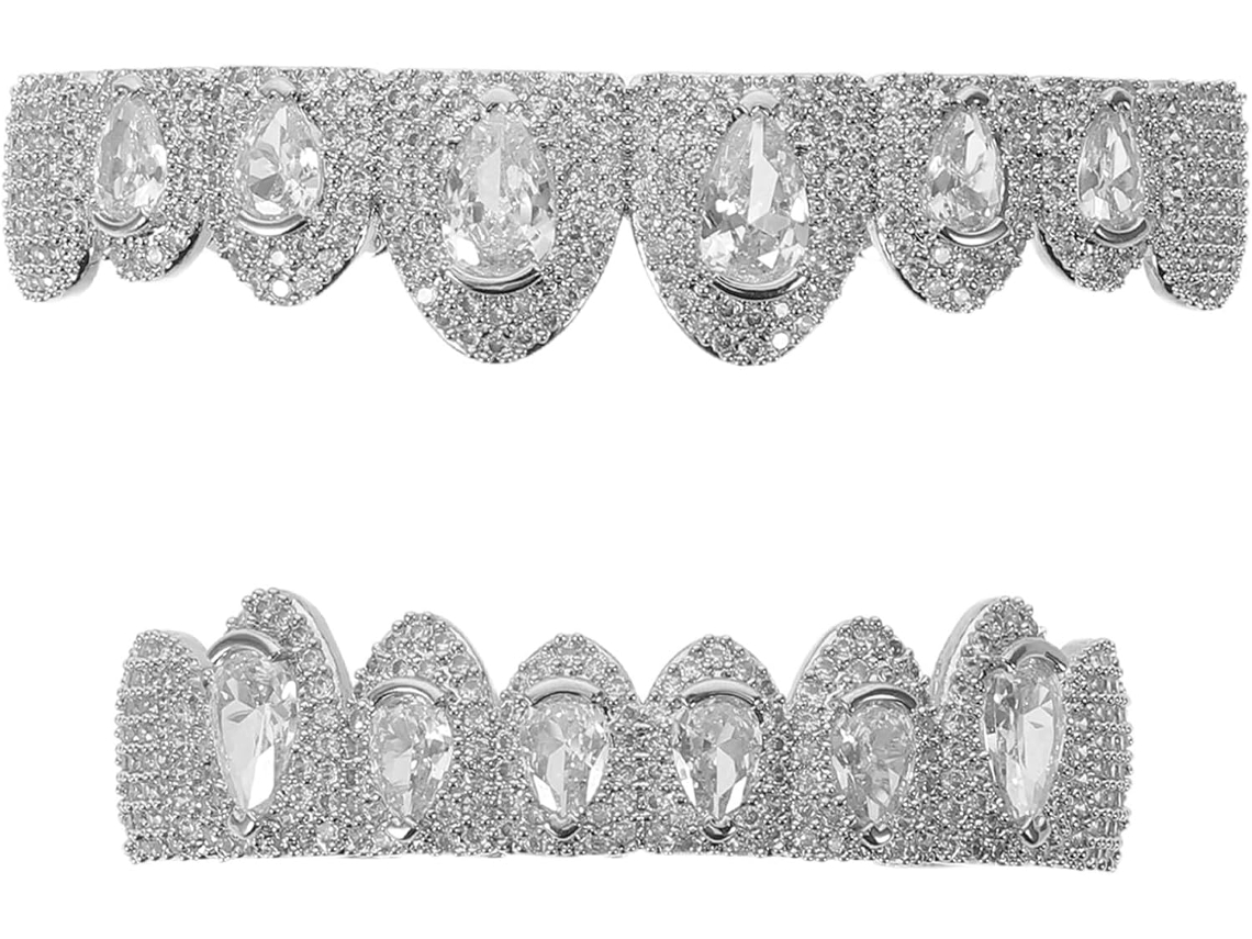 Rejilla Decorativa Ciieeo Dorada Y Verde Para Mujer Y Hombre, Tapa Superior Adornada Con Cristales.
