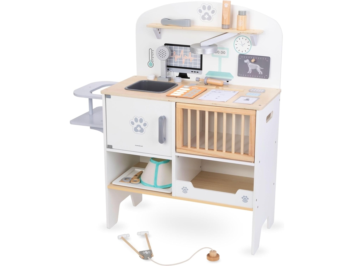Hospital Veterinario Infantil De Madera, Medicamentos, Rayos X, Accesorios Médicos, Tarjeta De Médico, Collar Médico - Juguetes De Imitación MAMABRUM