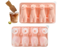 Moldes Para Cubitos De Hielo - Cubitos De Hielo Con Forma De Alpaca, Fácil Desmoldar, 4 Cavidades, Silicona, Para Cócteles Y Café.