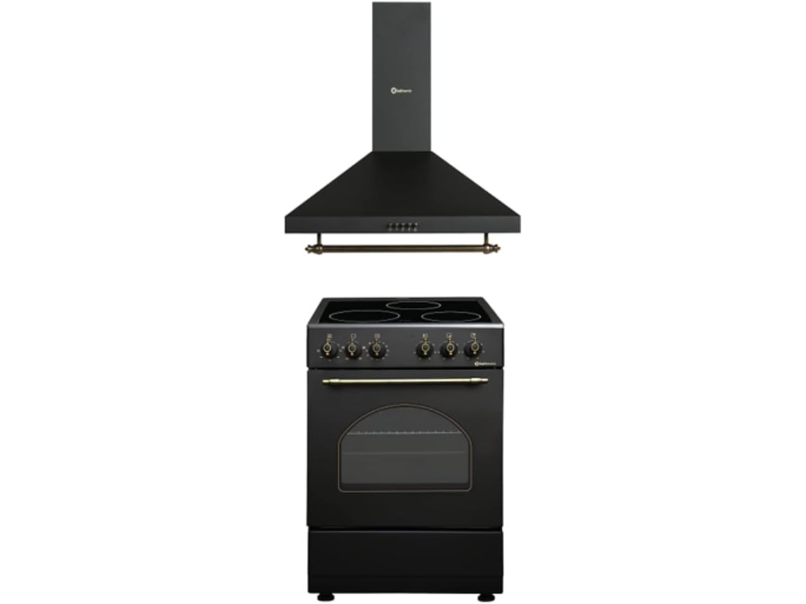 Solthermic® Combo Pack Estufa Rústica Negra Vtc 50x50 Ventilador Extractor 60